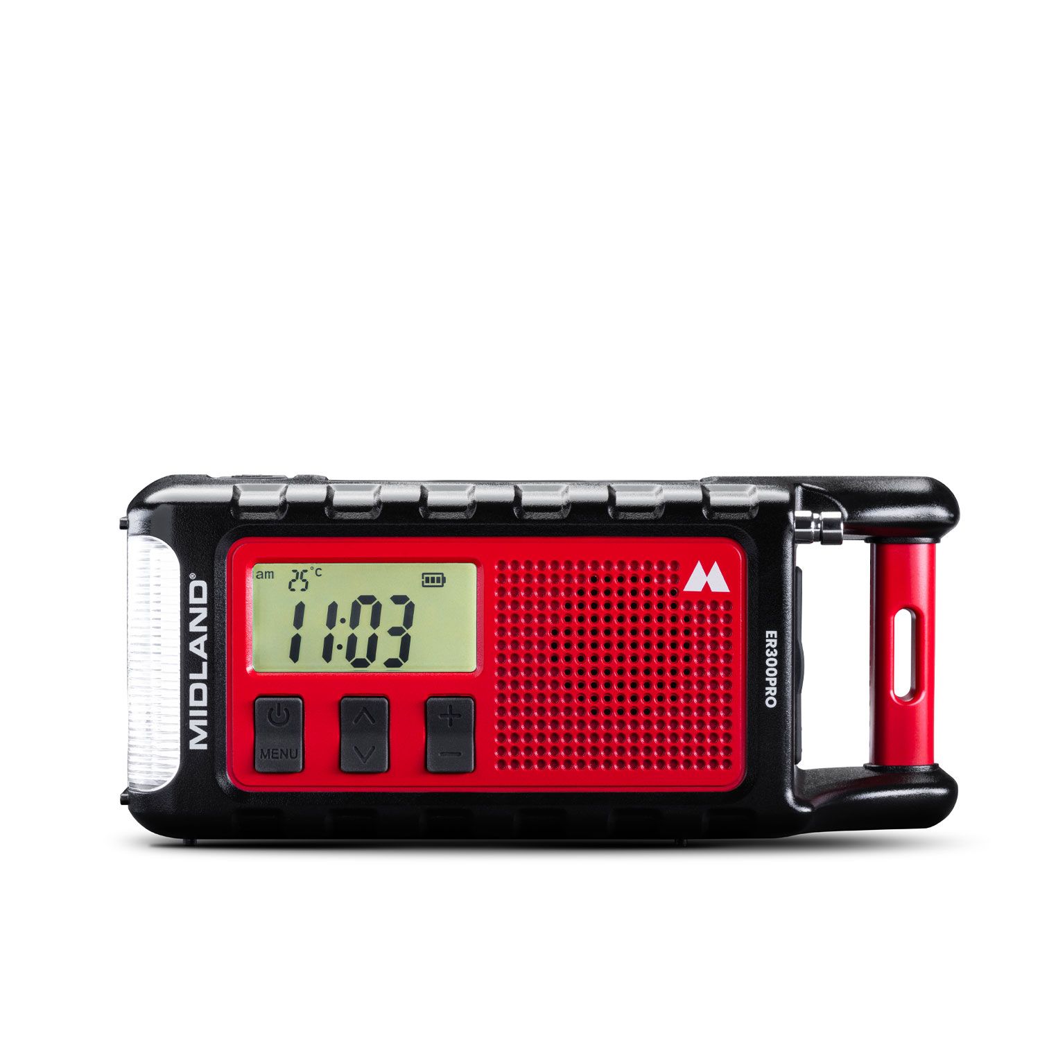 Midland ER300 Pro radio de emergencia con manivela, carga solar y linterna
