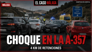 Portada de EL CASO MÁLAGA sobre el choque de cuatro coches en la A-357 y cuatro kilómetros de retenciones