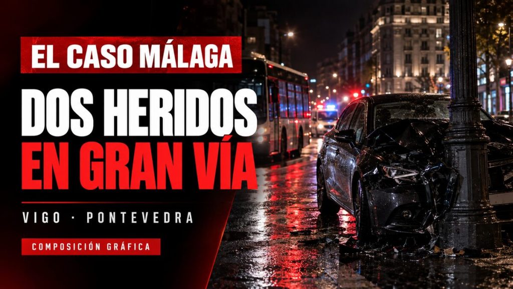 Portada ECM del accidente entre un coche, un autobús y una farola en Vigo