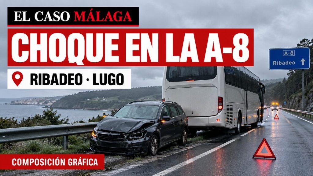 Portada ECM del choque entre un coche y un autobús en la A-8 de Ribadeo