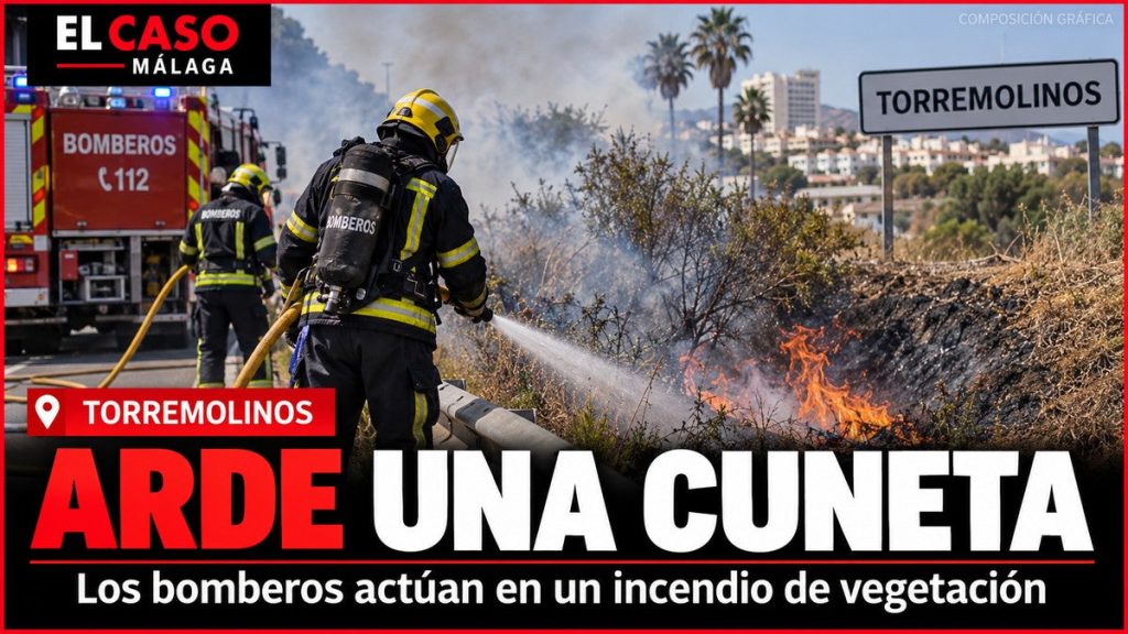 Portada editorial del incendio de vegetación en una cuneta de Torremolinos