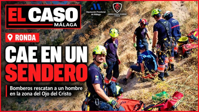 Bomberos rescatan a un hombre en un sendero del Ojo del Cristo en Ronda