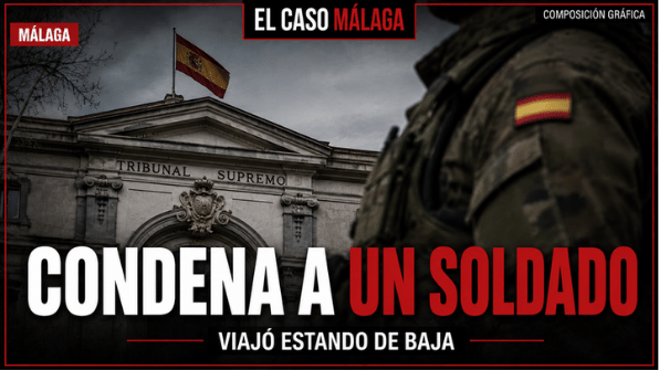 Portada de EL CASO MÁLAGA sobre la condena a un soldado que viajó a Málaga estando de baja