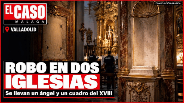 Portada de El Caso Málaga sobre el robo de un ángel y un cuadro del siglo XVIII en dos iglesias de Valladolid.