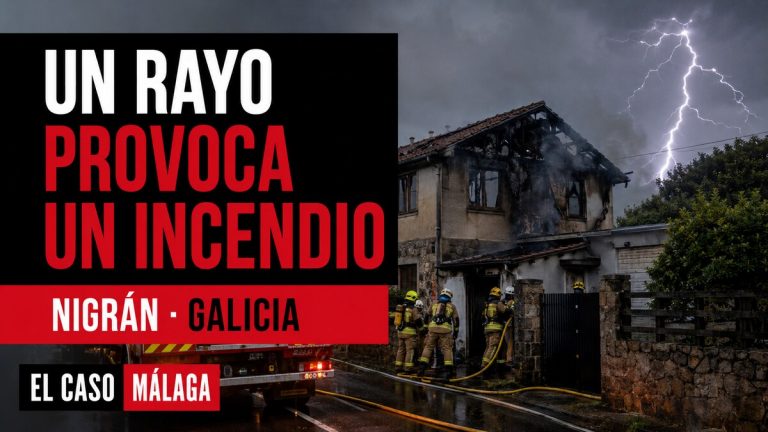 Portada de El Caso Málaga: Un rayo provoca un incendio - Nigrán, Galicia