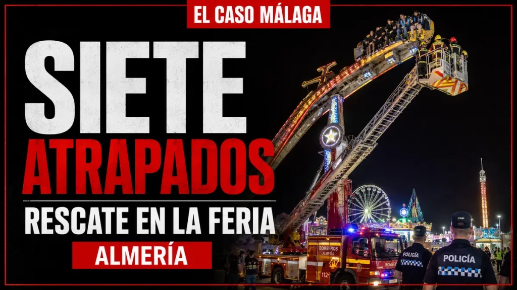 Portada de El Caso Málaga sobre el rescate de siete personas atrapadas en una atracción de la Feria de Almería