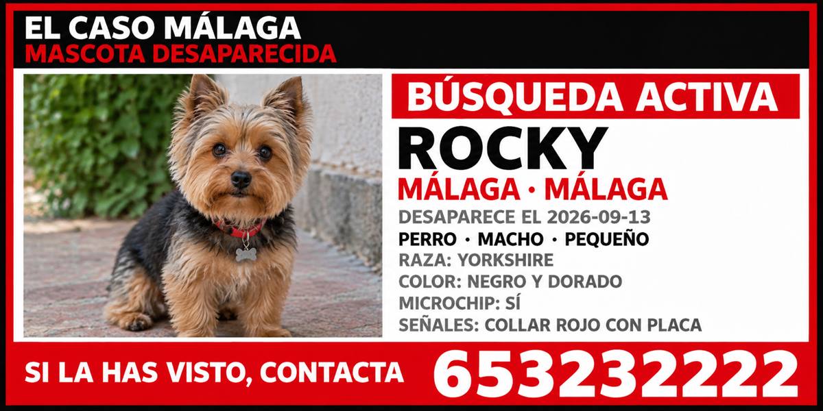 Buscan a Rocky, un pequeño yorkshire desaparecido en Málaga
