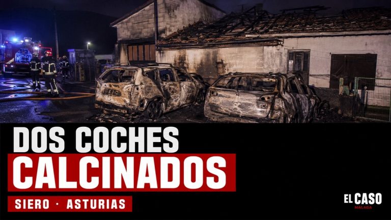 Portada de El Caso Málaga sobre dos coches calcinados en un incendio nocturno en Siero, Asturias