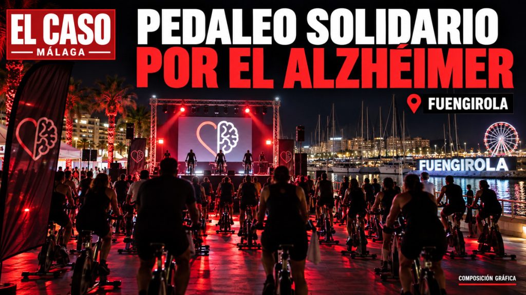 Portada de EL CASO MÁLAGA sobre el maratón solidario de spinning de Fuengirola a beneficio de AFA