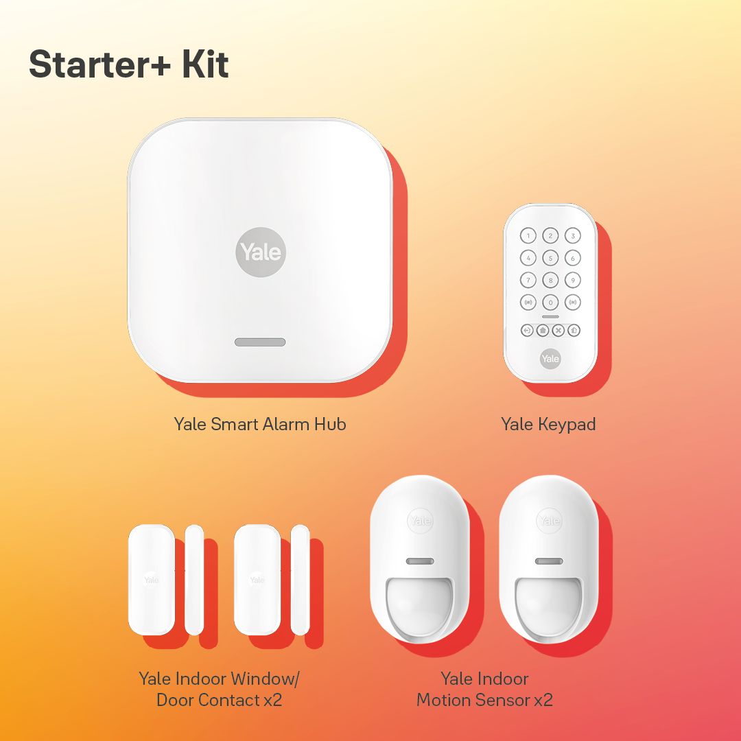 Yale Smart Alarm Starter Plus con hub teclado sensores de puerta y movimiento
