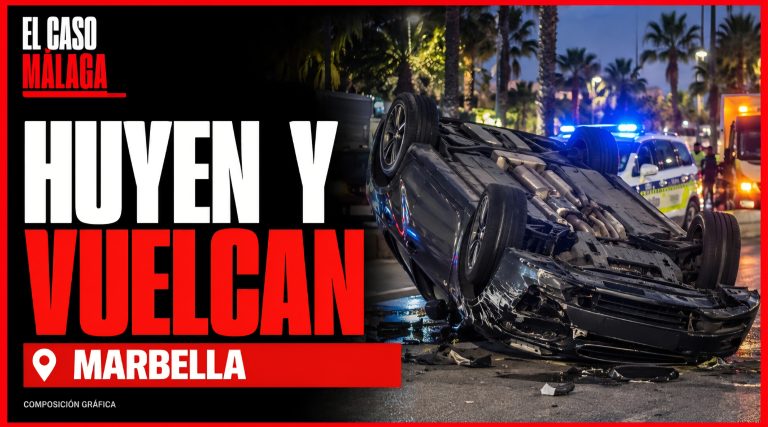 Portada editorial sobre el vuelco de un coche en Marbella