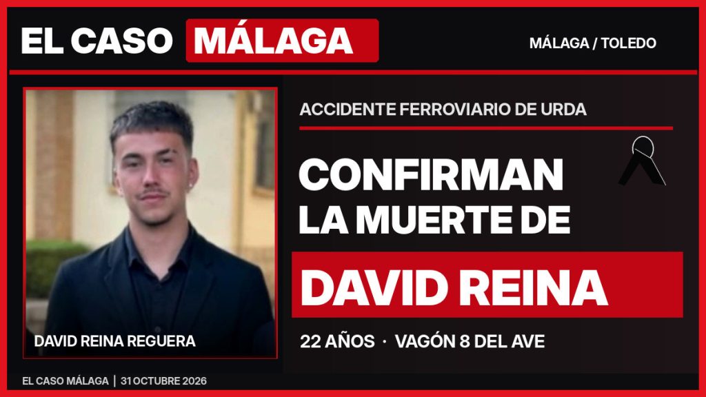 Portada de EL CASO MÁLAGA: fotografía real de David Reina Reguera, fallecido en el accidente ferroviario de Urda, Toledo.