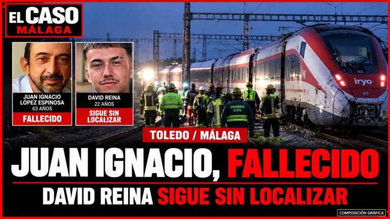 Portada de EL CASO MÁLAGA con fotografías reales tomadas de las publicaciones aportadas de Juan Ignacio López Espinosa y David Reina. Juan Ignacio, fallecido; David, sin localizar según la última información contrastada. Fondo: COMPOSICIÓN GRÁFICA.