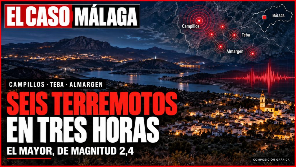Portada de EL CASO MÁLAGA sobre los seis terremotos registrados en Campillos, Teba y Almargen