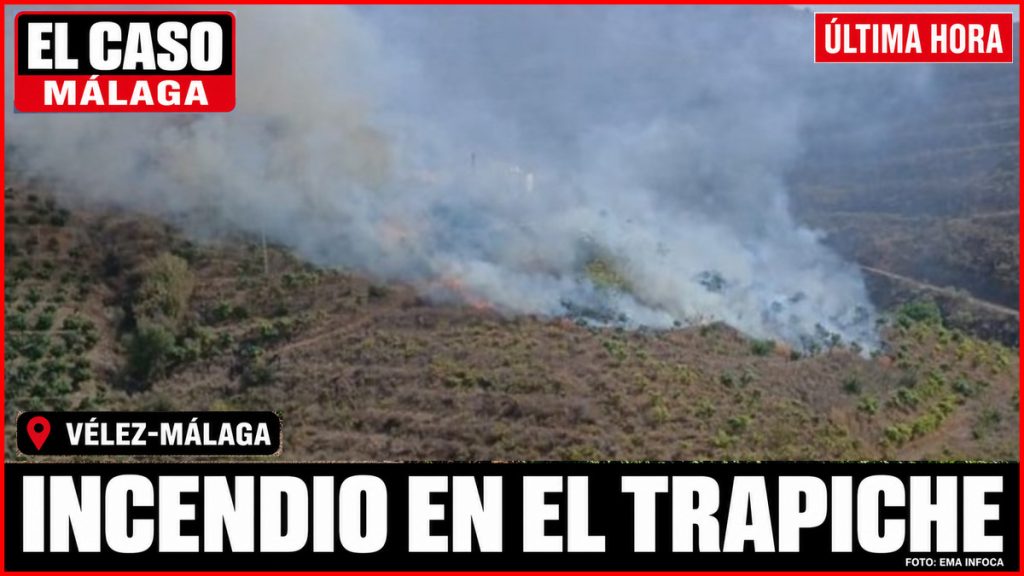 Portada de EL CASO MÁLAGA sobre el incendio en El Trapiche, Vélez-Málaga, con fotografía oficial de EMA INFOCA
